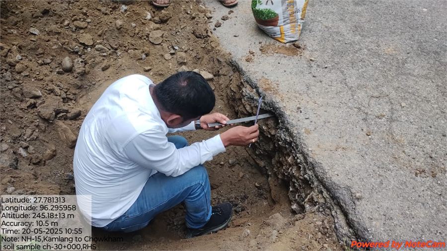 Existing highway crust measurement